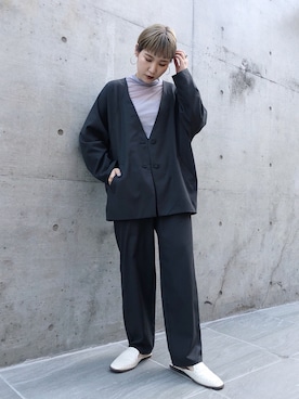 「アイテム（スリッポン）」を使った、Naoさん（レディース・158cm・20代）の冬コーディネート