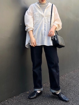 「JEANASIS（ジーナシス）のアイテム（バレエシューズ）」を使った、Naoさん（レディース・158cm）の春コーディネート