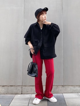 「アイテム（ブルゾン）」を使った、Naoさん（レディース・158cm）の夏コーディネート