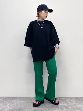 「PBLIM（ページボーイリム）の【PAGEBOYLIM】シアータートルインナー（Tシャツ/カットソー）」を使った、Naoさん（レディース・158cm）の夏コーディネート