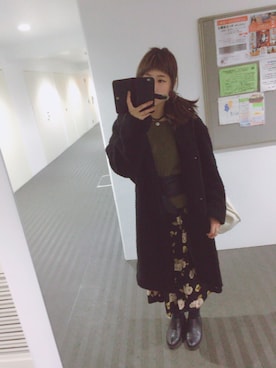 「JEANASIS（ジーナシス）のアイテム（ブーティ）」を使った、minamiさん（レディース・156cm）の冬コーディネート