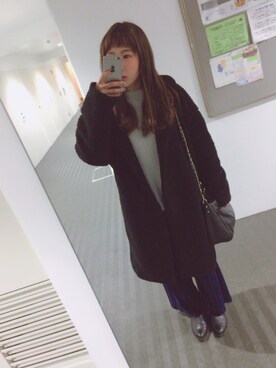 「JEANASIS（ジーナシス）のアイテム（ブーティ）」を使った、minamiさん（レディース・156cm）の冬コーディネート