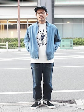 「Champion（チャンピオン）のアイテム（レッグウェア）」を使った、タータスストアー大阪さん（メンズ・174cm）の春コーディネート