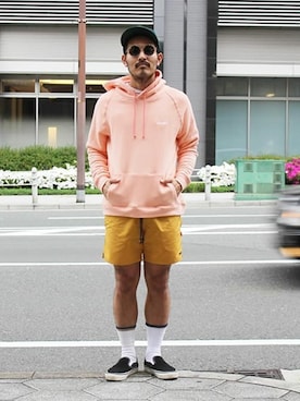 「Champion（チャンピオン）のアイテム（レッグウェア）」を使った、タータスストアー大阪さん（メンズ・174cm）の春コーディネート