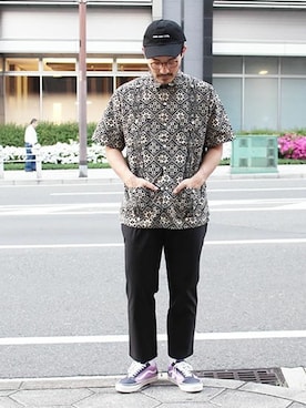 「mellow people（メローピープル）のアイテム」を使った、タータスストアー大阪さん（メンズ・174cm）の春コーディネート