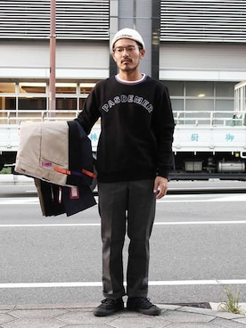 「Champion（チャンピオン）のアイテム（レッグウェア）」を使った、タータスストアー大阪さん（メンズ・174cm）の秋コーディネート
