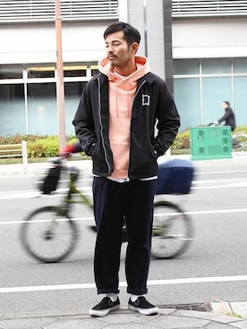 「Champion（チャンピオン）のアイテム（レッグウェア）」を使った、タータスストアー大阪さん（メンズ・174cm）の冬コーディネート