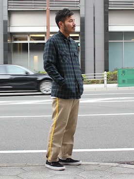 「Champion（チャンピオン）のアイテム（レッグウェア）」を使った、タータスストアー大阪さん（メンズ・174cm）の冬コーディネート