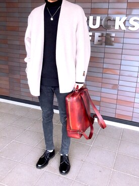 「JOURNAL STANDARD（ジャーナルスタンダード）のアイテム（ノーカラージャケット）」を使った、ぽかりさん（メンズ・179cm）の冬コーディネート