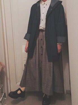 「w closet」｜「アイテム（デニムジャケット）」を使った、N a t s u k i 🐰さん（レディース・157cm）の秋コーディネート