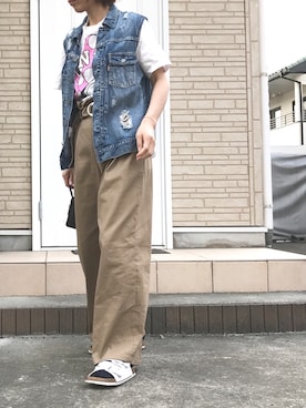 「ビルケン風サンダル」｜kii610さん（レディース・161cm）の春コーディネート