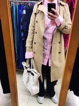 「NATURAL BEAUTY BASIC（ナチュラルビューティーベーシック）のアイテム（トレンチコート）」を使った、kii610さん（レディース・161cm）の春コーディネート