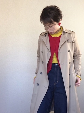 「NATURAL BEAUTY BASIC（ナチュラルビューティーベーシック）のアイテム（トレンチコート）」を使った、kii610さん（レディース・161cm）の春コーディネート