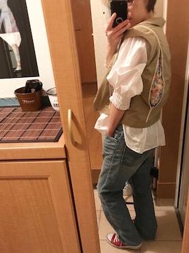 「コットンギャザーブラウス」｜kii610さん（レディース・161cm）の春コーディネート