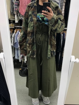 「迷彩ジャケット」｜kii610さん（レディース・161cm）の春コーディネート