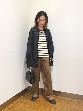 「URBAN RESEARCH（アーバンリサーチ）のボリューム袖チュニックシャツ（シャツ/ブラウス）」を使った、suzukoさん（レディース・152cm）の秋コーディネート