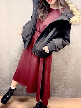 「JILL by Jillstuart」｜「アイテム（その他アウター）」を使った、anamisahoさん（レディース・156cm）の冬コーディネート