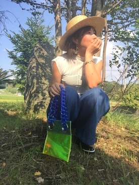 「muller of yoshiokubo（ミュラーオブヨシオクボ）のアイテム（その他パンツ）」を使った、♡、。・S♡、。・:*:・さん（レディース・159cm）の夏コーディネート