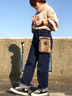 「アイラブCONVERSE」｜♡、。・S♡、。・:*:・さん（レディース・159cm）の冬コーディネート