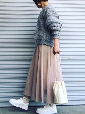 「GRL（グレイル）のアイテム（ピアス（両耳用））」を使った、♡、。・S♡、。・:*:・さん（レディース・159cm）の春コーディネート