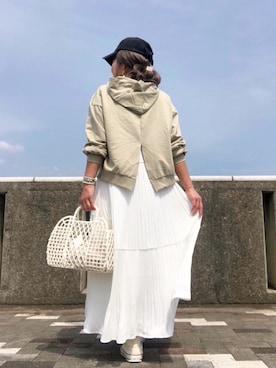 「reca（レカ）のアイテム（パーカー）」を使った、♡、。・S♡、。・:*:・さん（レディース・159cm）の春コーディネート