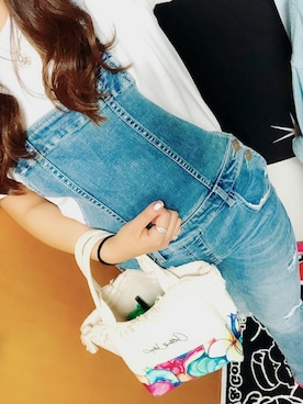 「サーフスタイル」｜「アイテム（オールインワン・サロペット）」を使った、MIYU✡さん（レディース・155cm）の夏コーディネート