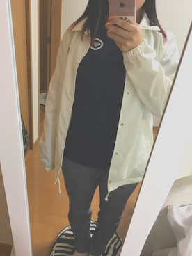 「アイテム（つなぎ/オールインワン、ブルー系）」を使った、Ｌｉｓａさん（レディース・153cm）の春コーディネート