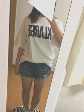 「XLARGE（エクストララージ）のアイテム（Tシャツ/カットソー、ホワイト系）」を使った、Ｌｉｓａさん（レディース・153cm）の夏コーディネート
