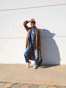 「MANGO（マンゴ）のアイテム（トレンチコート）」を使った、zarinessaさん（レディース・157cm）の秋コーディネート