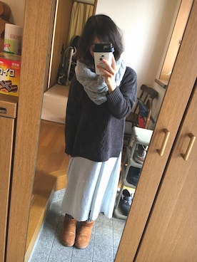 「ムートンブーツ」｜「アイテム（PC・スマホグッズ/家電）」を使った、a＊さん（レディース・153cm）の春コーディネート