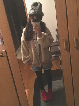 「アイテム（スマホケース/カバー、ホワイト系）」を使った、a＊さん（レディース・153cm）の春コーディネート