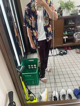 「Needles（ニードルス）のアイテム（その他パンツ、その他）」を使った、 3708knさん（メンズ・173cm）の夏コーディネート