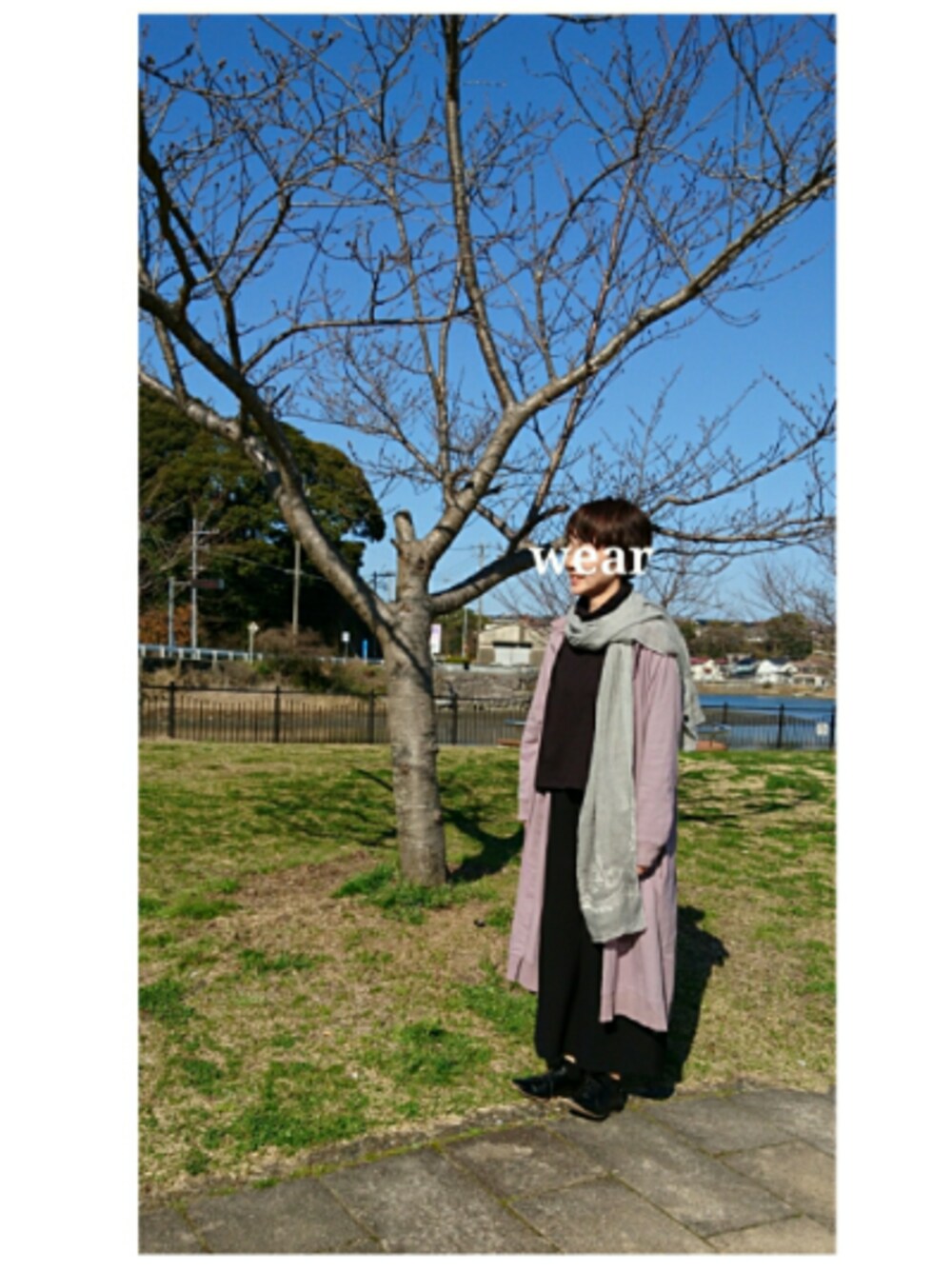「nill style cafeのアイテム（その他アウター、ピンク系）」を使った、*akiさん（レディース・158cm）の春コーディネートの1枚目の写真