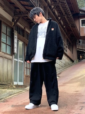 「FILA（フィラ）のアイテム（ブルゾン）」を使った、shotaさん（メンズ・170cm）の春コーディネート