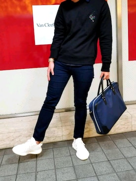 「Paul Smith（ポールスミス）のアイテム（スウェット）」を使った、力也さん（メンズ・175cm）の秋コーディネート