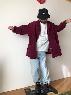 「へんなポーズ」｜なるみさん（メンズ・167cm）の冬コーディネート