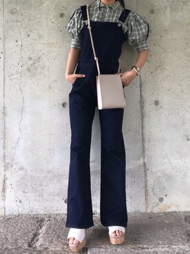 「Heather（ヘザー）のアイテム（サロペット/オーバーオール）」を使った、になさん（レディース・152cm）の夏コーディネート