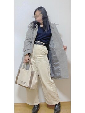 「NANO universe（ナノユニバース）のアイテム（トレンチコート）」を使った、rueruさん（レディース・159cm）の冬コーディネート