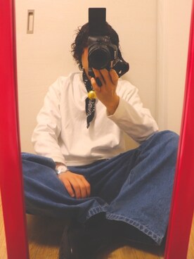 「niko and...（ニコアンド）のペインターデニムパンツ（デニムパンツ）」を使った、👀さん（メンズ・172cm）の春コーディネート