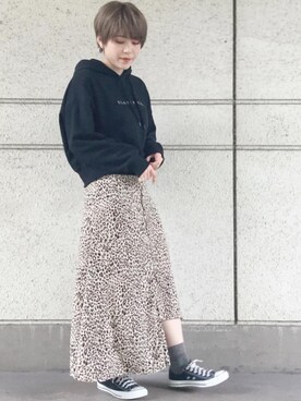 「CLANE（クラネ）のアイテム（パーカー）」を使った、ほとはらさん（レディース・160cm）の秋コーディネート