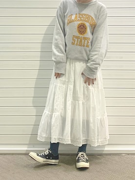 「靴下屋（クツシタヤ）の靴下屋/ 110デニール プレミアムタイツ M～Lサイズ（タイツ/ストッキング）」を使った、ほとはらさん（レディース・160cm）の秋コーディネート