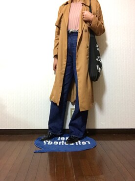 「TODAYFUL（トゥデイフル）のVintageトートバッグ（トートバッグ）」を使った、tanakaaa＝さん（レディース・164cm）の冬コーディネート