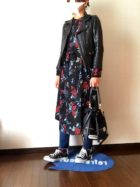 「JEANASIS（ジーナシス）のシャツワンピース/743980 （ワンピース）」を使った、tanakaaa＝さん（レディース・164cm）の春コーディネート