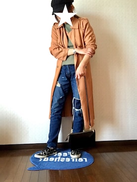 「URBAN RESEARCH（アーバンリサーチ）のUR ワイドリブ袖フレアカットソー（Tシャツ/カットソー）」を使った、tanakaaa＝さん（レディース・164cm）の春コーディネート