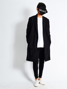 「markaware（マーカウェア）のアイテム（帽子）」を使った、MoriCさん（メンズ・181cm）の冬コーディネート