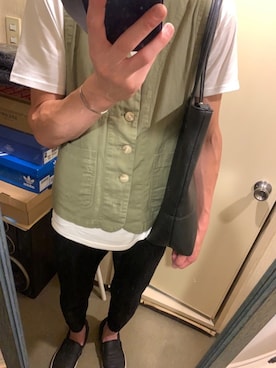 「SVEC（シュベック）のアイテム（バッグ）」を使った、ヒロさん（メンズ・181cm）の夏コーディネート