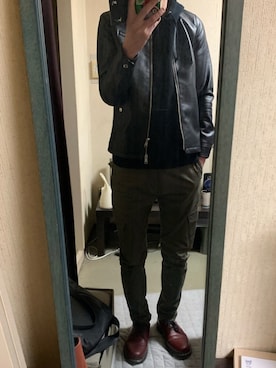 「URBAN RESEARCH Sonny Label（アーバンリサーチサニーレーベル）のアイテム（ライダースジャケット）」を使った、ヒロさん（メンズ・181cm）の秋コーディネート