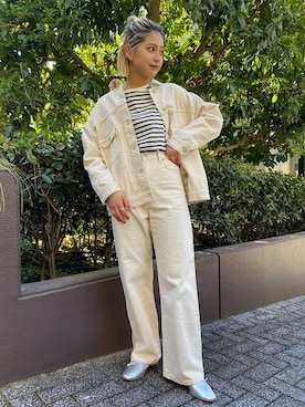 「シルバーパンプス」｜「アイテム（ジャケット/アウター）」を使った、カーンさん（レディース・158cm）の冬コーディネート