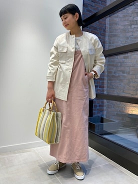 「SHIPS any（シップス エニィ）のアイテム（ノーカラージャケット）」を使った、カーンさん（レディース・158cm）の春コーディネート