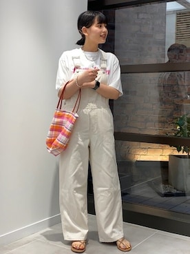 「SHIPS any（シップス エニィ）のアイテム（オールインワン・サロペット）」を使った、カーンさん（レディース・158cm）の春コーディネート